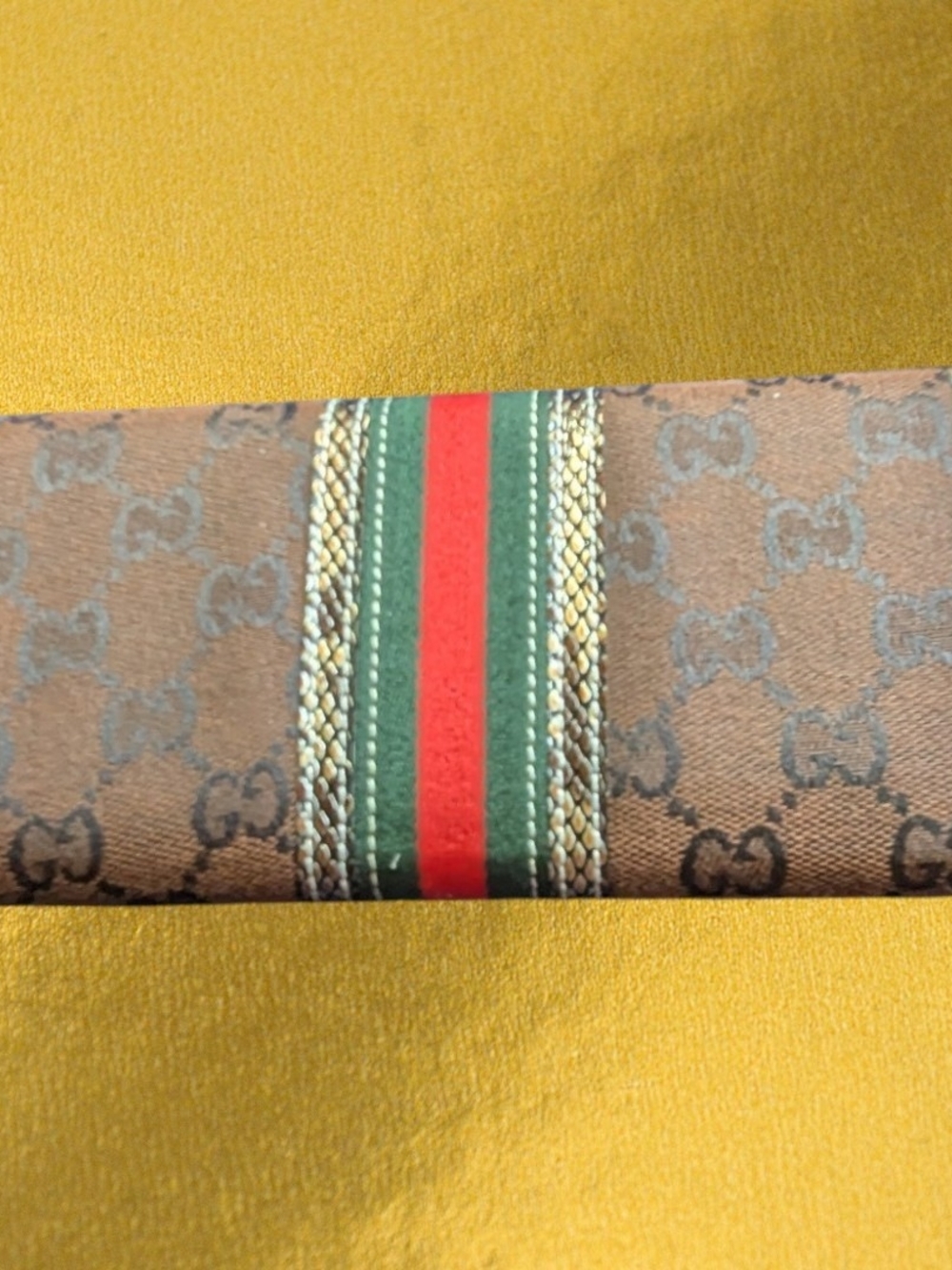 Gucci Brown Monogram Wallet with Green and Red Web Stripe - Picture 3 of 3